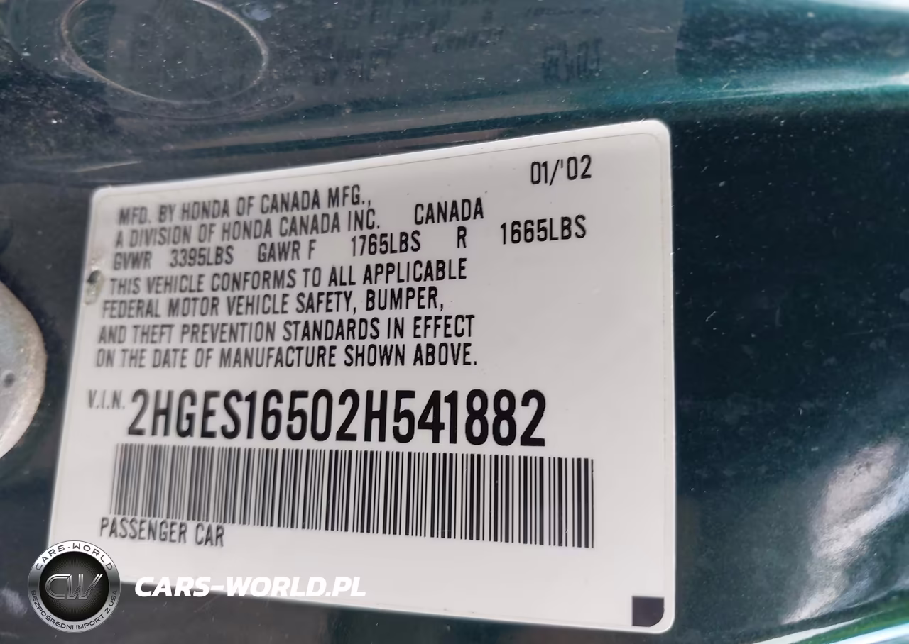 2002 Honda Civic Lx VIN:2HGES16502H541882 - 9