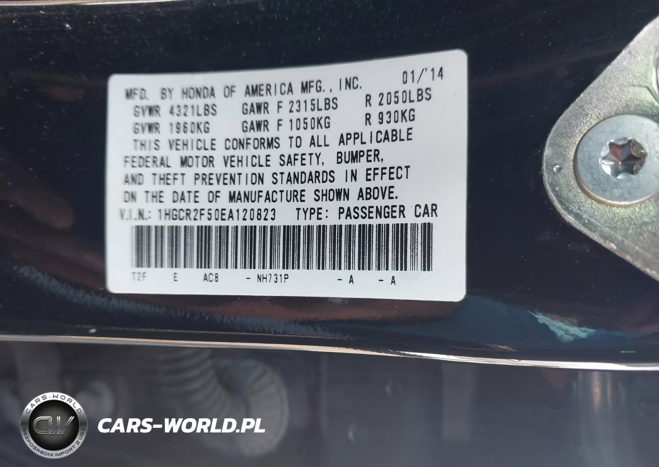 2014 Honda Accord Sport VIN:1HGCR2F50EA120823 - 9