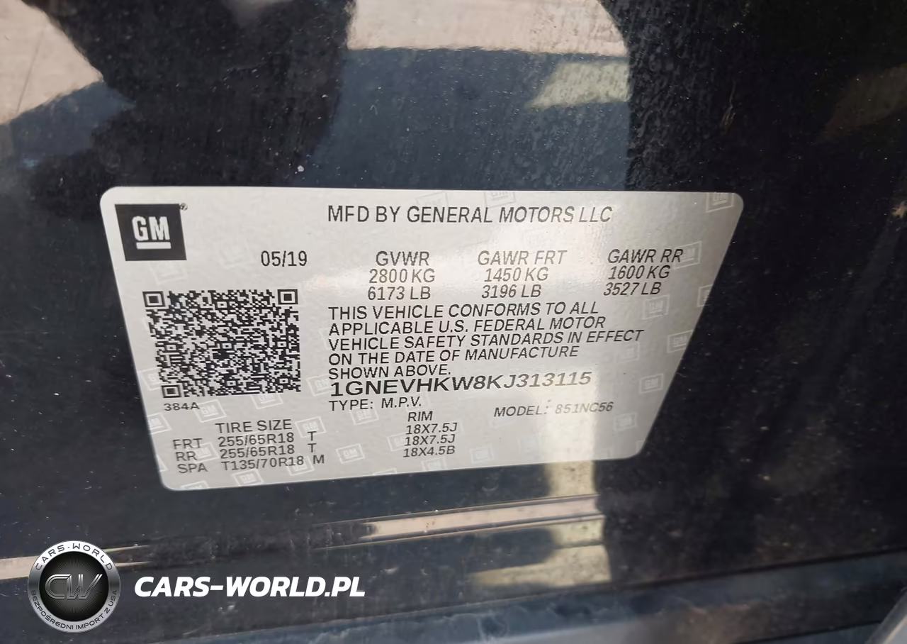 2019 Chevrolet Traverse 3Lt VIN:1GNEVHKW8KJ313115 - 6