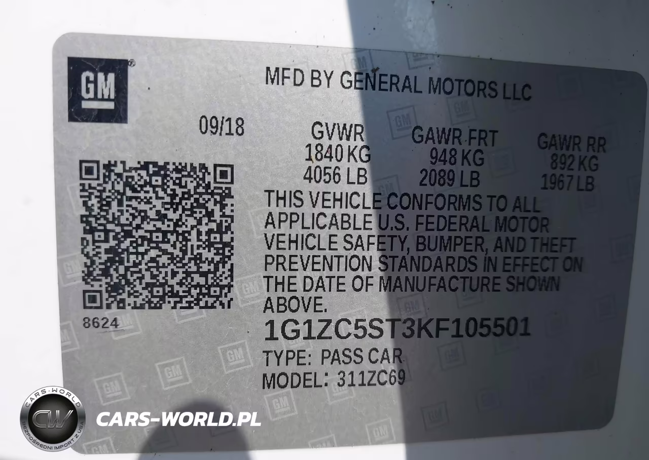 2019 Chevrolet Malibu 1Fl VIN:1G1ZC5ST3KF105501 - 9