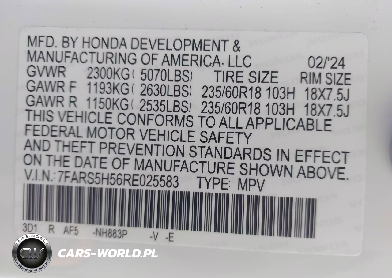 2024 Honda Cr-V Hybrid Sport VIN:7FARS5H56RE025583 - 9