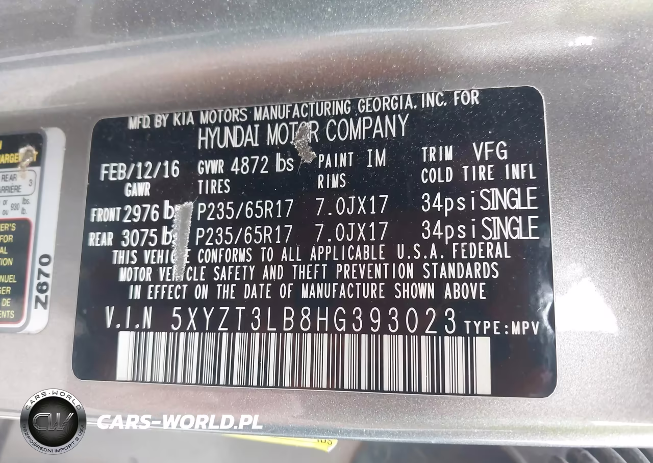 2017 Hyundai Santa Fe Sport 2.4L VIN:5XYZT3LB8HG393023 - 9