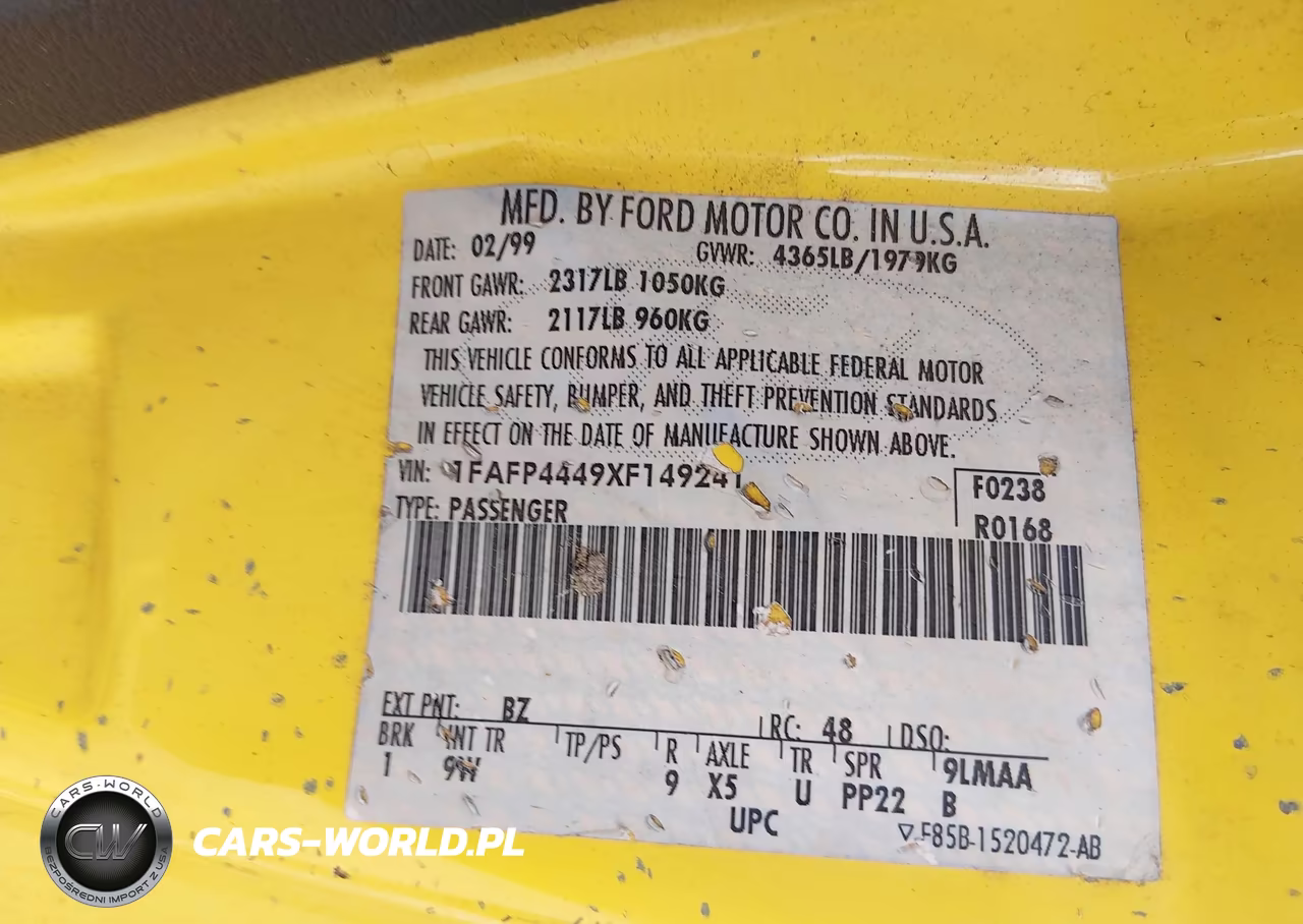 1999 Ford Mustang VIN:1FAFP4449XF149241 - 9