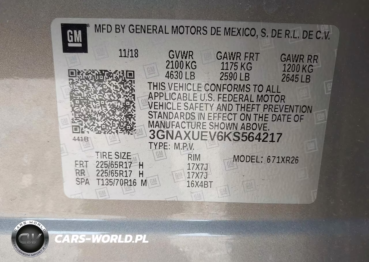 2019 Chevrolet Equinox Lt VIN:3GNAXUEV6KS564217 - 9