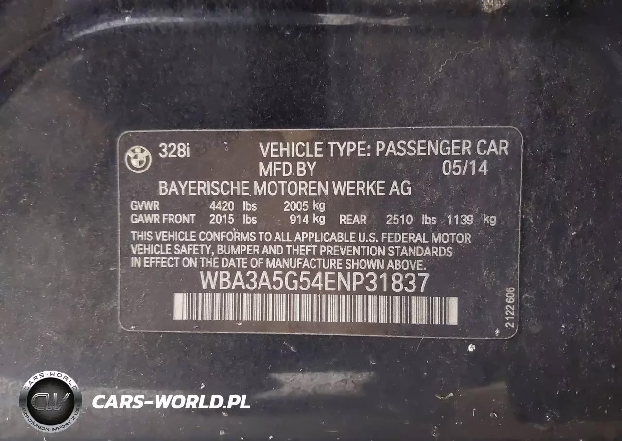 2014 BMW 328I VIN:WBA3A5G54ENP31837 - 9