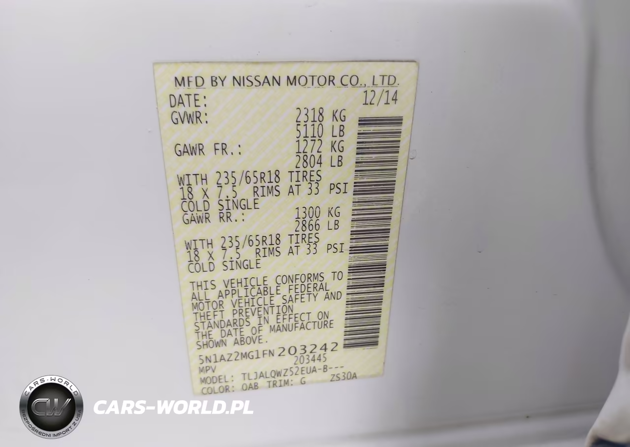 2015 Nissan Murano Sv VIN:5N1AZ2MG1FN203242 - 9