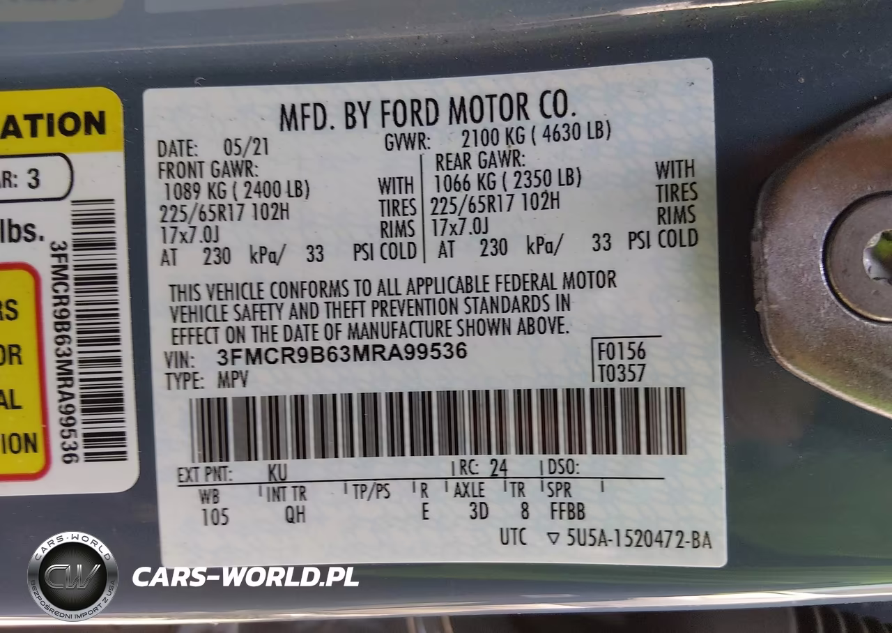 2021 Ford Bronco Sport Big Bend VIN:3FMCR9B63MRA99536 - 9