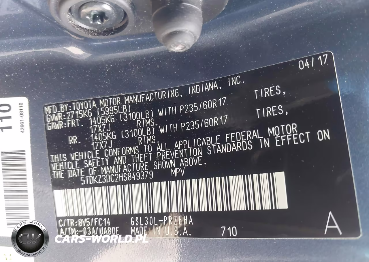 2017 Toyota Sienna Le 8 Passenger VIN:5TDKZ3DC2HS849379 - 9