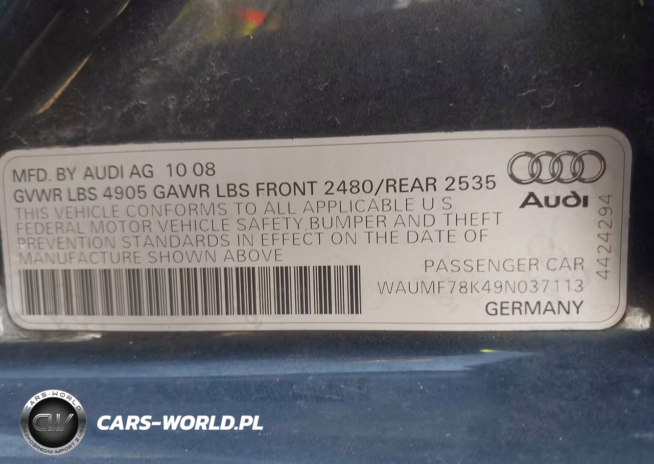 2009 Audi A4 Prestige VIN:WAUMF78K49N037113 - 9