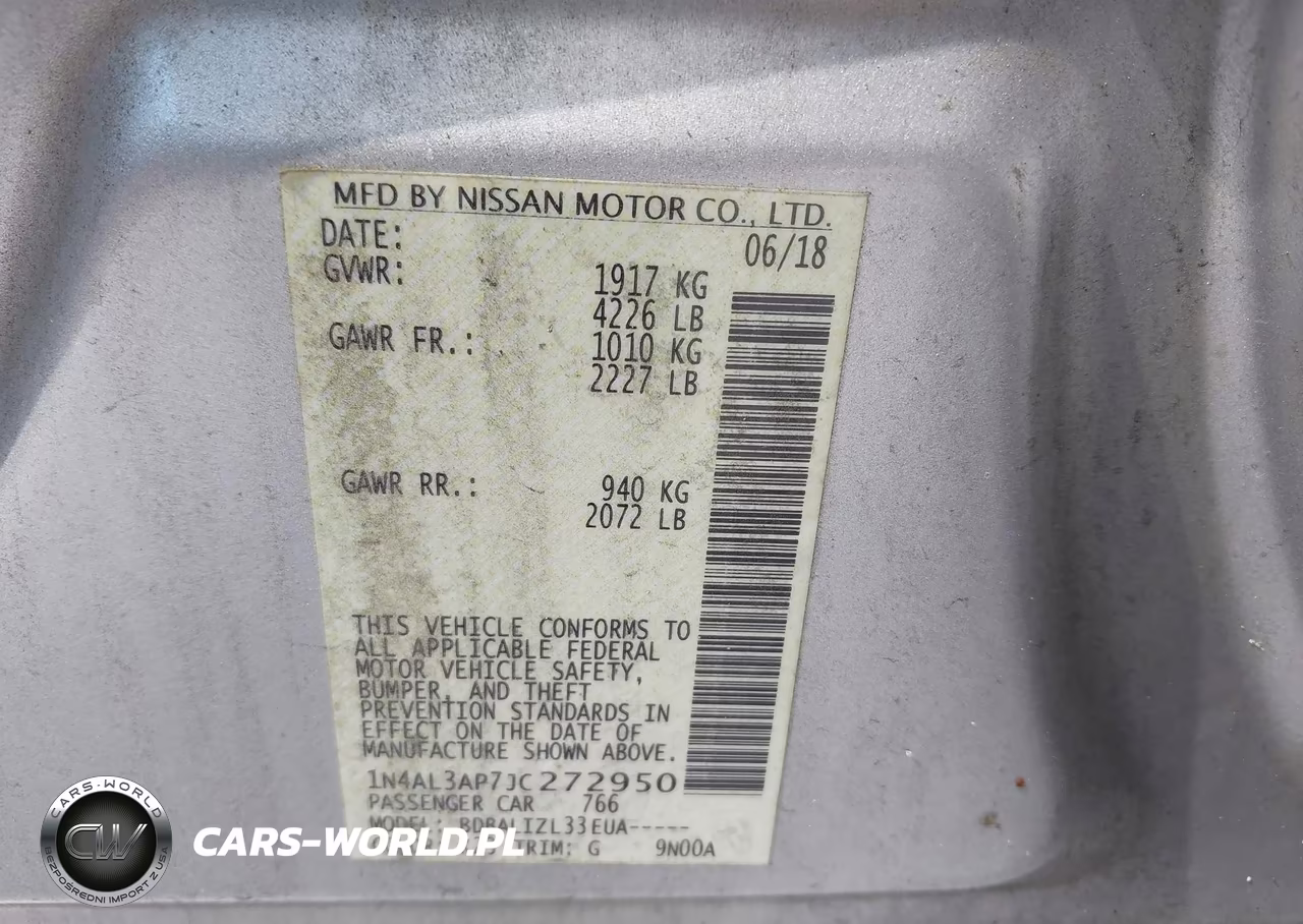 2018 Nissan Altima 2.5 Sv VIN:1N4AL3AP7JC272950 - 9
