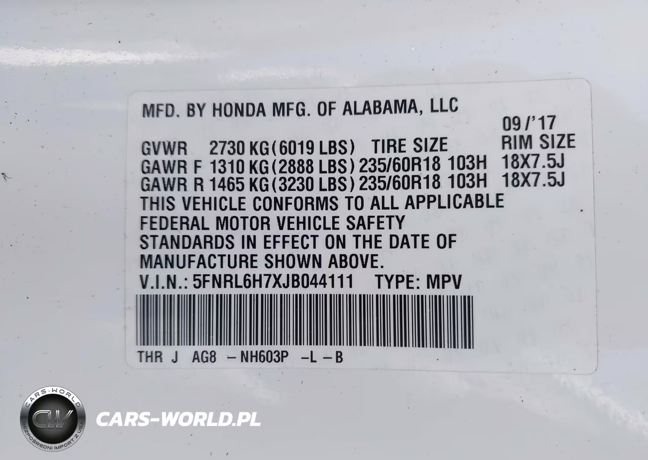 2018 Honda Odyssey Ex-L VIN:5FNRL6H7XJB044111 - 9