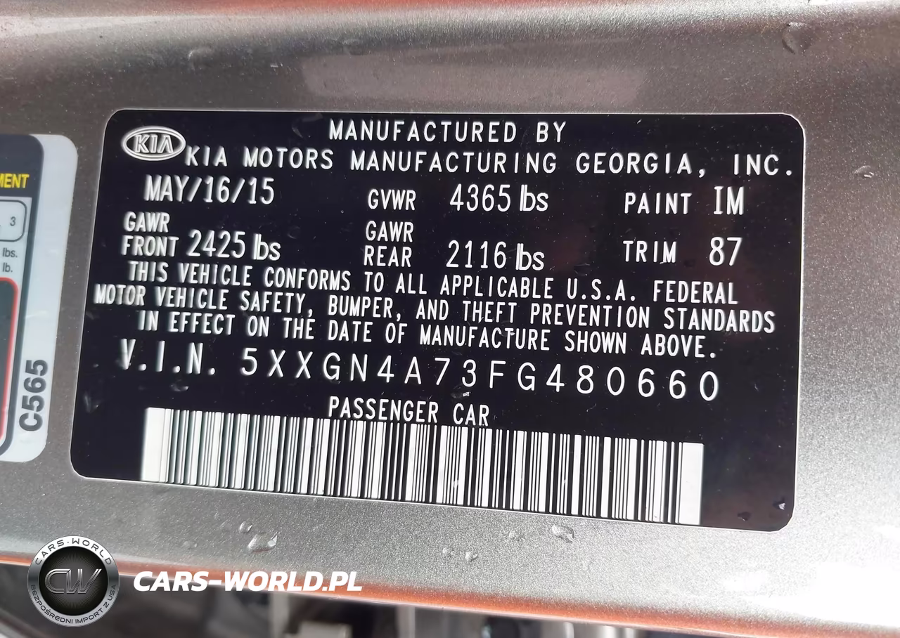2015 Kia Optima Ex VIN:5XXGN4A73FG480660 - 9