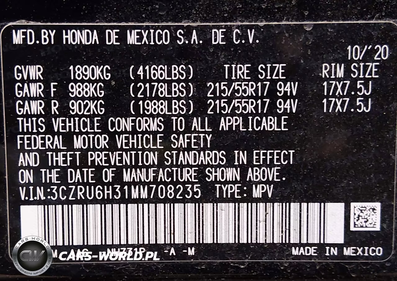 2021 Honda Hr-V Awd Lx VIN:3CZRU6H31MM708235 - 9