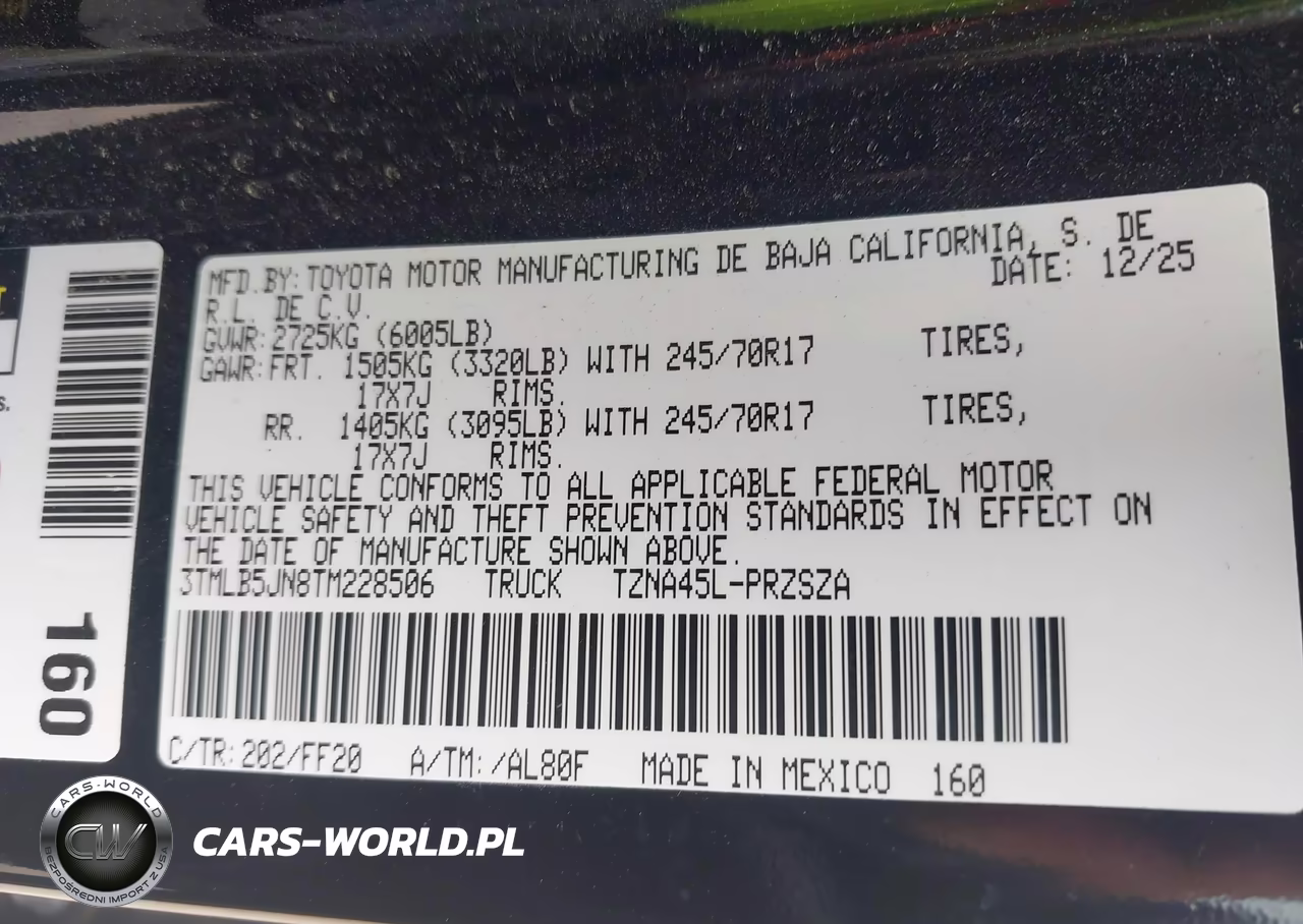 2026 Toyota Tacoma Sr5 VIN:3TMLB5JN8TM228506 - 9