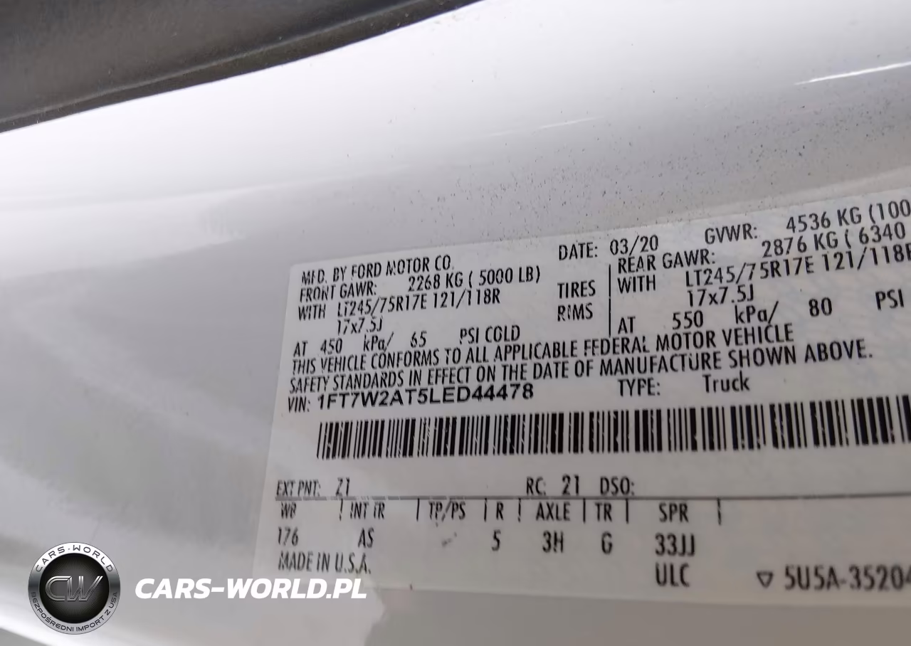 2020 Ford F-250 Xl VIN:1FT7W2AT5LED44478 - 9