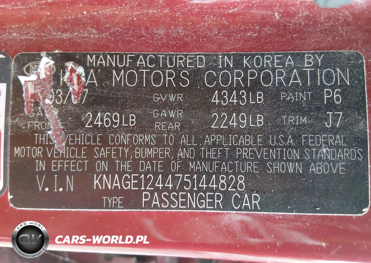 2007 Kia Optima Ex V6 VIN:KNAGE124475144828 - 9
