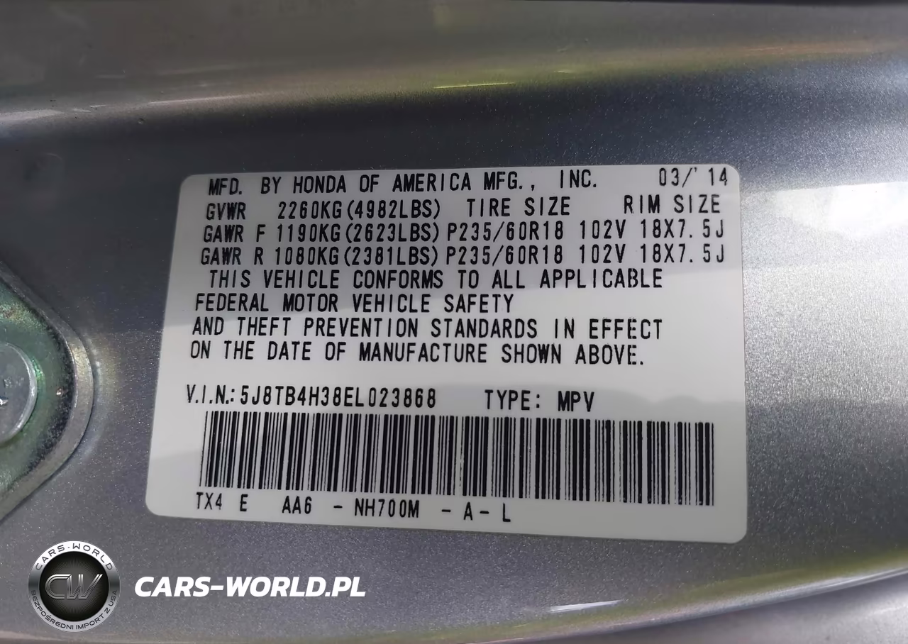 2014 Acura Rdx VIN:5J8TB4H38EL023868 - 9