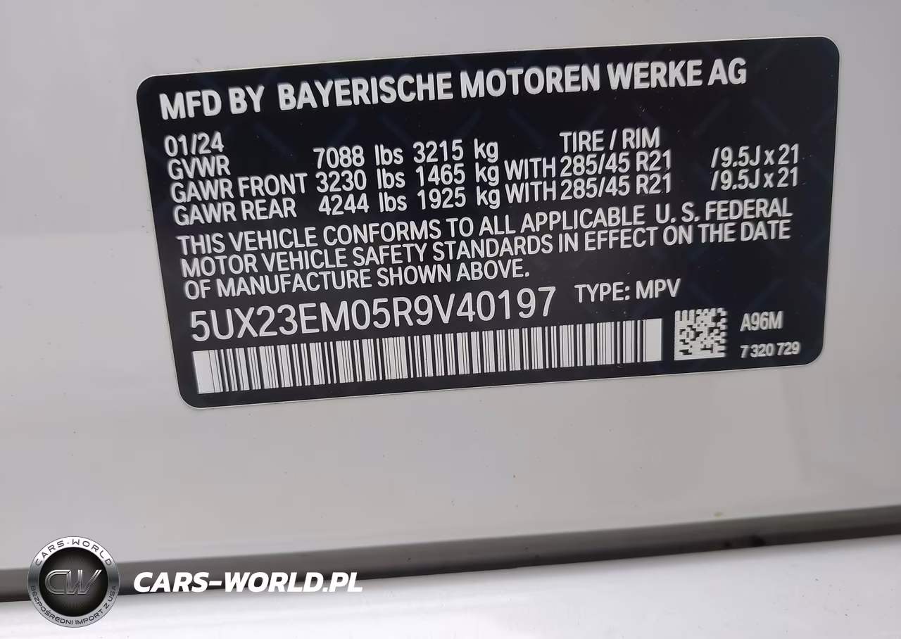 2024 BMW X7 xDrive40I VIN:5UX23EM05R9V40197 - 9