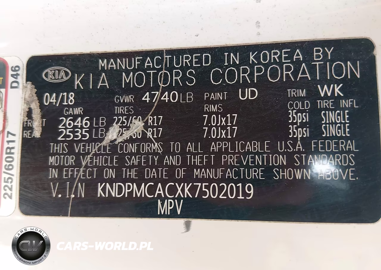 2019 Kia Sportage Lx VIN:KNDPMCACXK7502019 - 9
