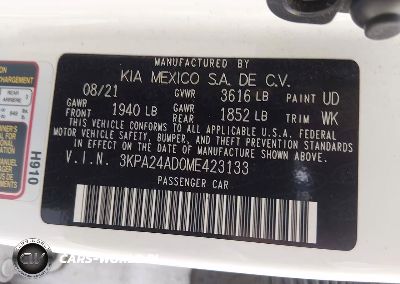 2021 Kia Rio S VIN:3KPA24AD0ME423133 - 9