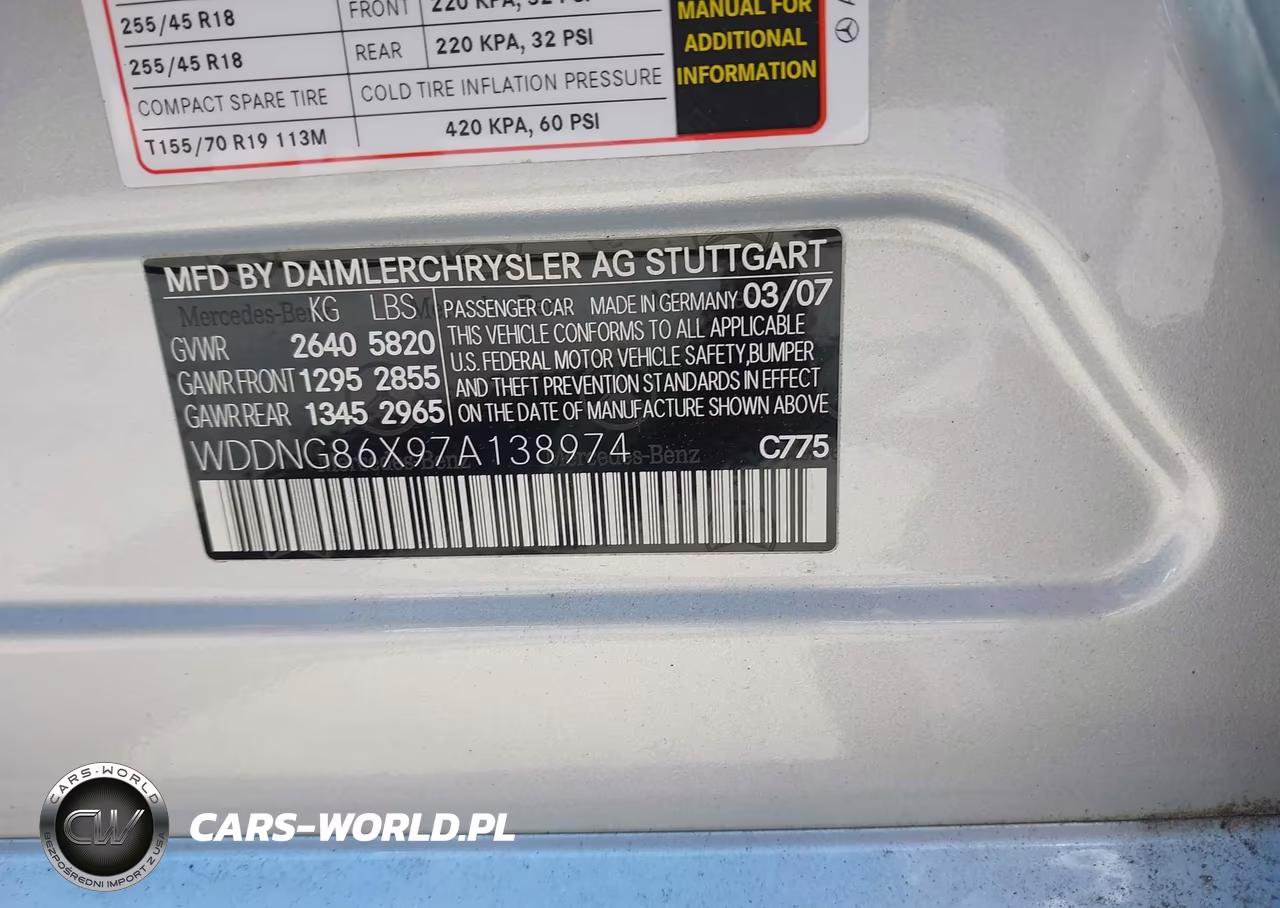 2007 Mercedes-Benz S 550 4Matic VIN:WDDNG86X97A138974 - 9