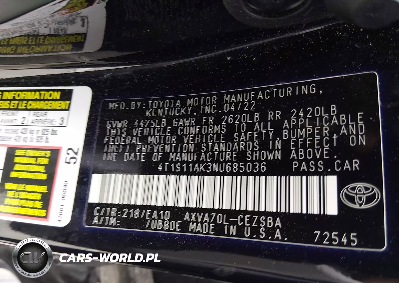 2022 Toyota Camry Se VIN:4T1S11AK3NU685036 - 9