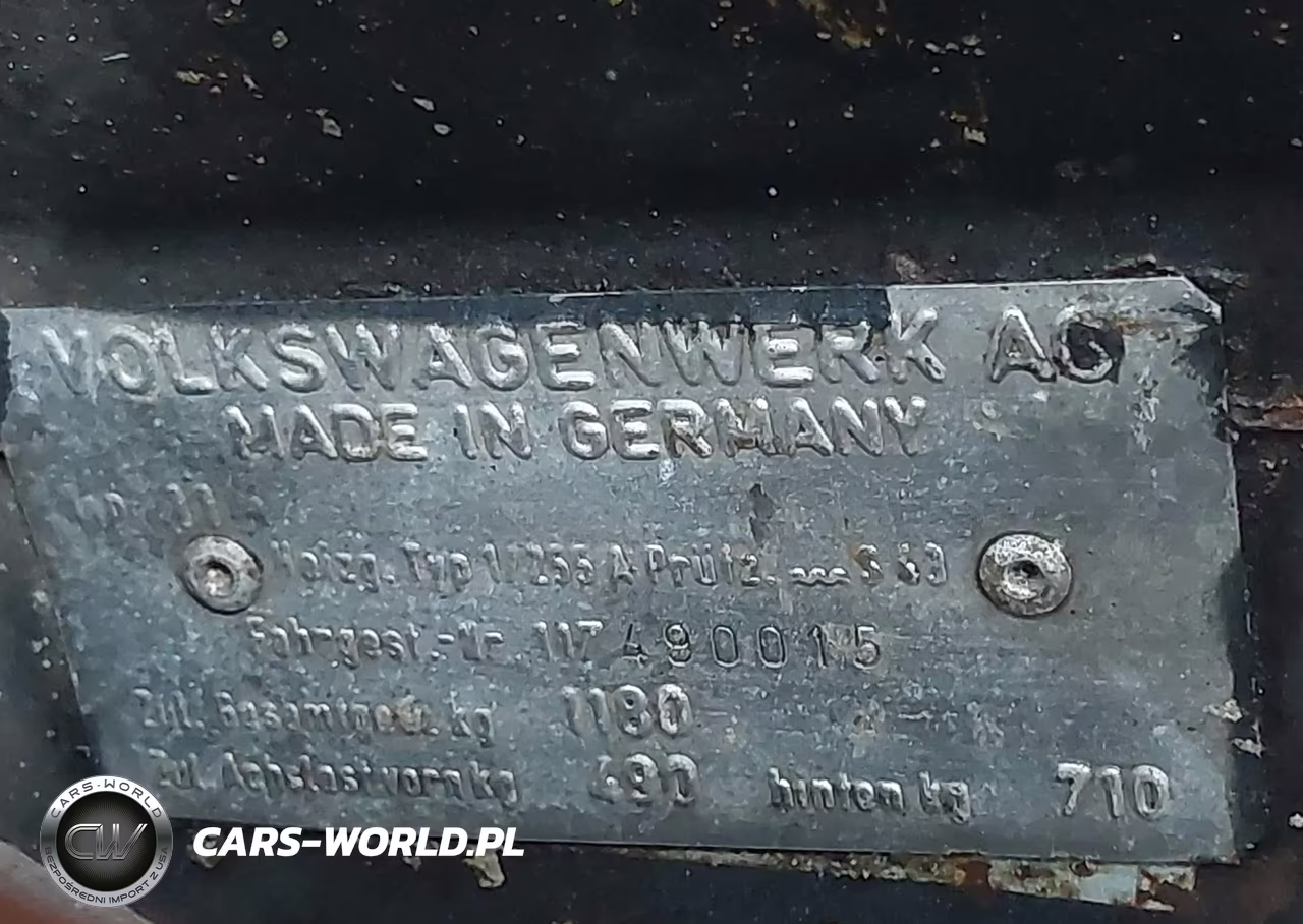 1967 Volkswagen Beetle VIN:117490015 - 9