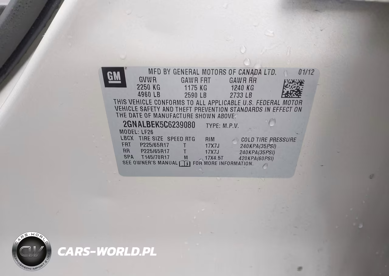2012 Chevrolet Equinox Ls VIN:2GNALBEK5C6239080 - 9