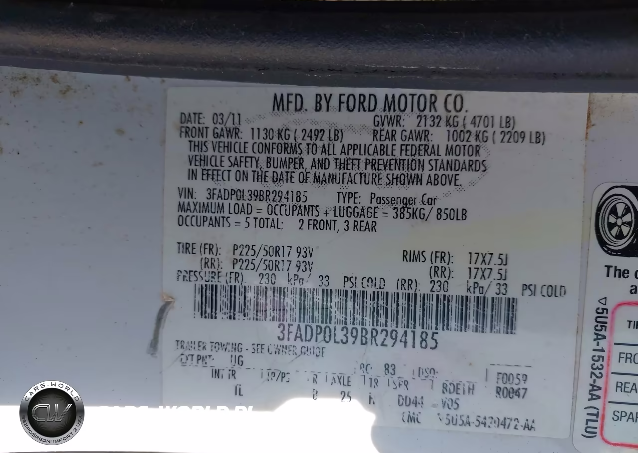 2011 Ford Fusion Hybrid VIN:3FADP0L39BR294185 - 9