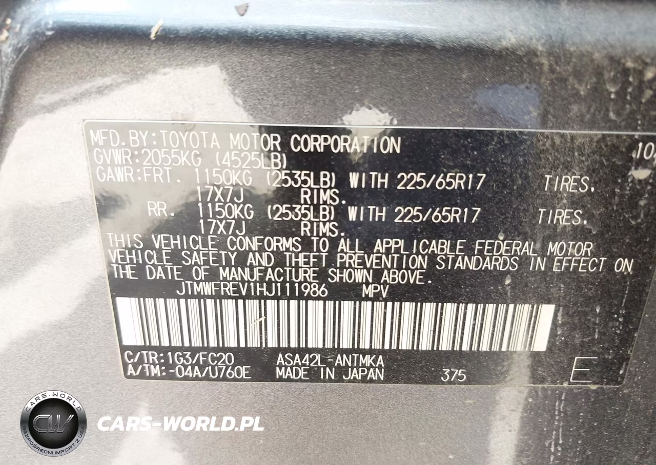 2017 Toyota Rav4 Xle VIN:JTMWFREV1HJ111986 - 9