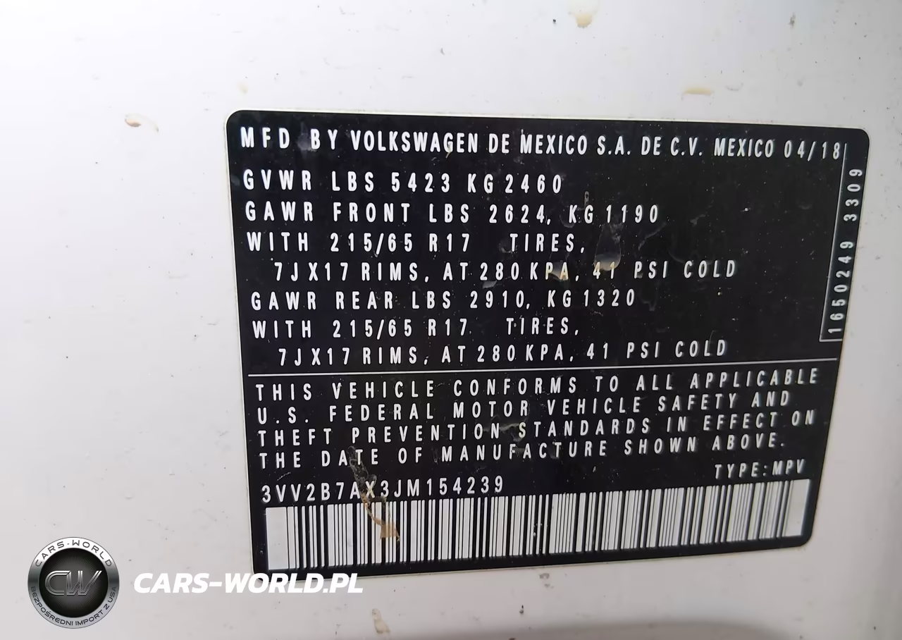 2018 Volkswagen Tiguan VIN:3VV2B7AX3JM154239 - 9