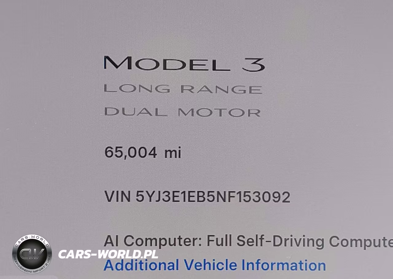 2022 Tesla Model 3 Long Range Dual Motor All-Wheel Drive VIN:5YJ3E1EB5NF153092 - 7