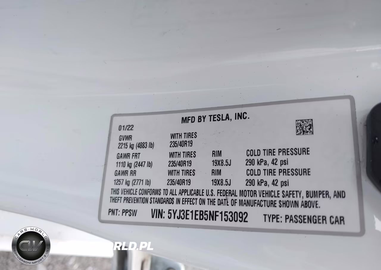 2022 Tesla Model 3 Long Range Dual Motor All-Wheel Drive VIN:5YJ3E1EB5NF153092 - 9
