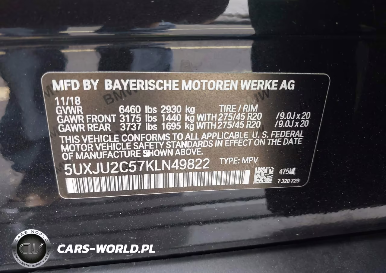 2019 BMW X5 xDrive50I VIN:5UXJU2C57KLN49822 - 9