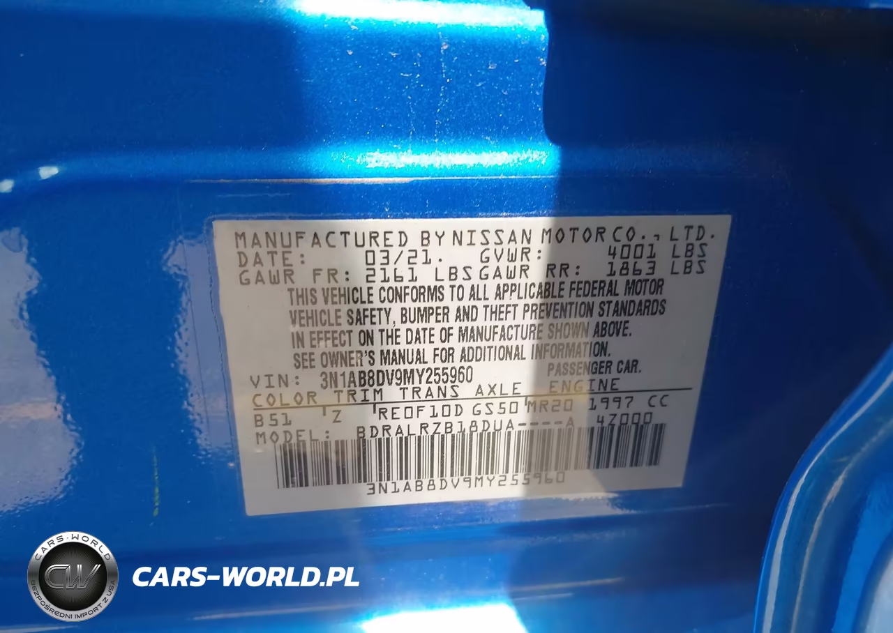 2021 Nissan Sentra Sr Xtronic Cvt VIN:3N1AB8DV9MY255960 - 9