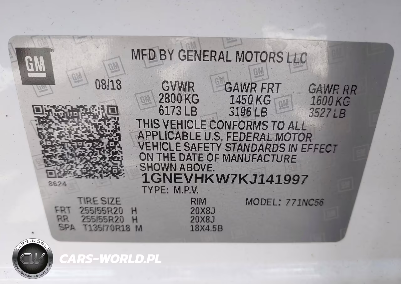 2019 Chevrolet Traverse 3Lt VIN:1GNEVHKW7KJ141997 - 9