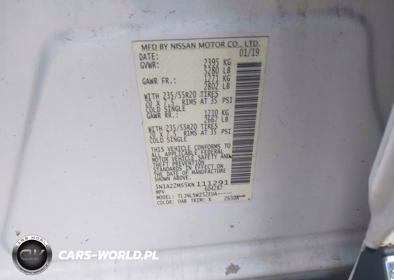 2019 Nissan Murano Platinum VIN:5N1AZ2MS5KN111291 - 9