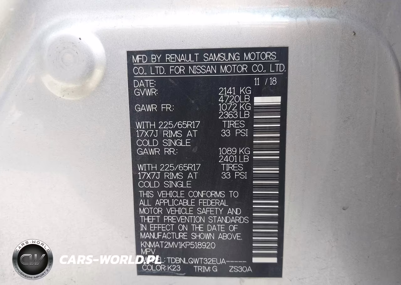 2019 Nissan Rogue Sv VIN:KNMAT2MV1KP518920 - 9