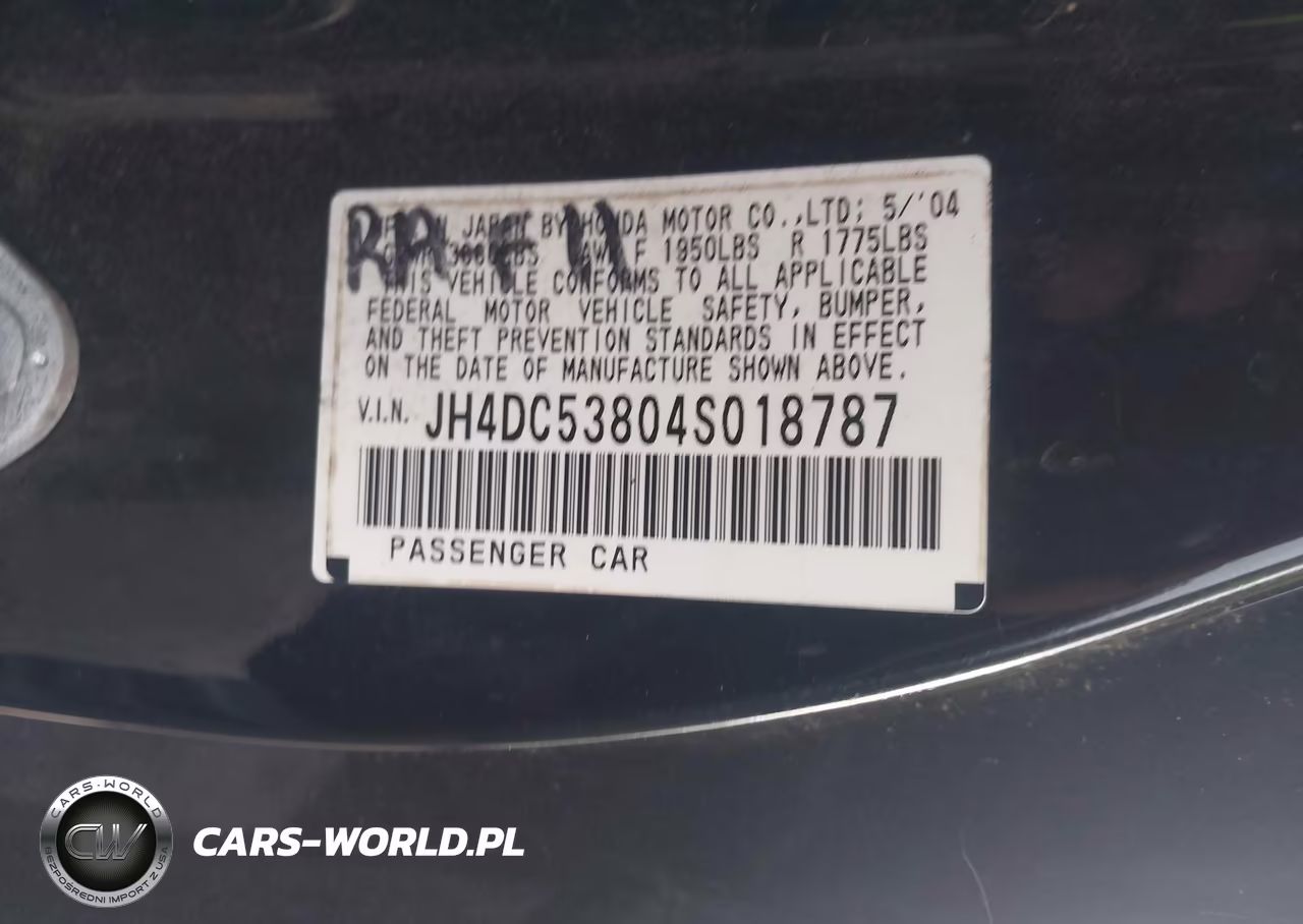 2004 Acura Rsx VIN:JH4DC53804S018787 - 9