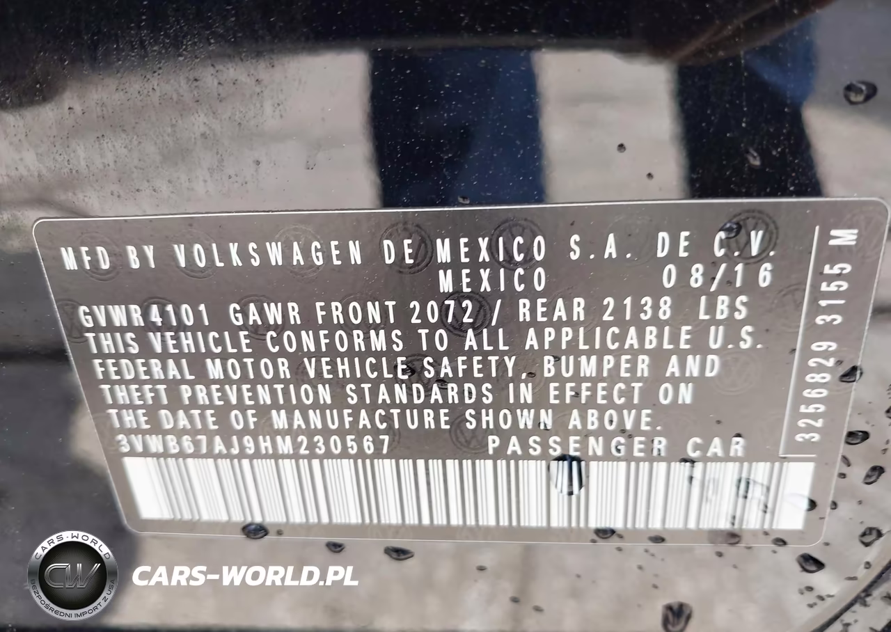 2017 Volkswagen Jetta 1.4T Se VIN:3VWB67AJ9HM230567 - 9
