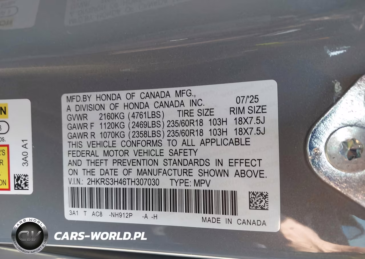 2026 Honda Cr-V Ex 2Wd VIN:2HKRS3H46TH307030 - 9