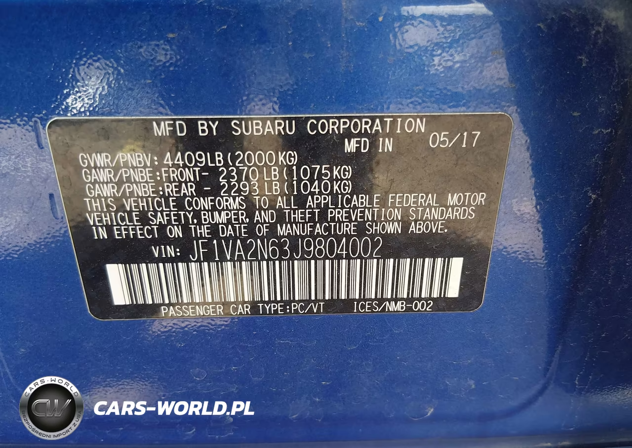 2018 Subaru Wrx Sti VIN:JF1VA2N63J9804002 - 9