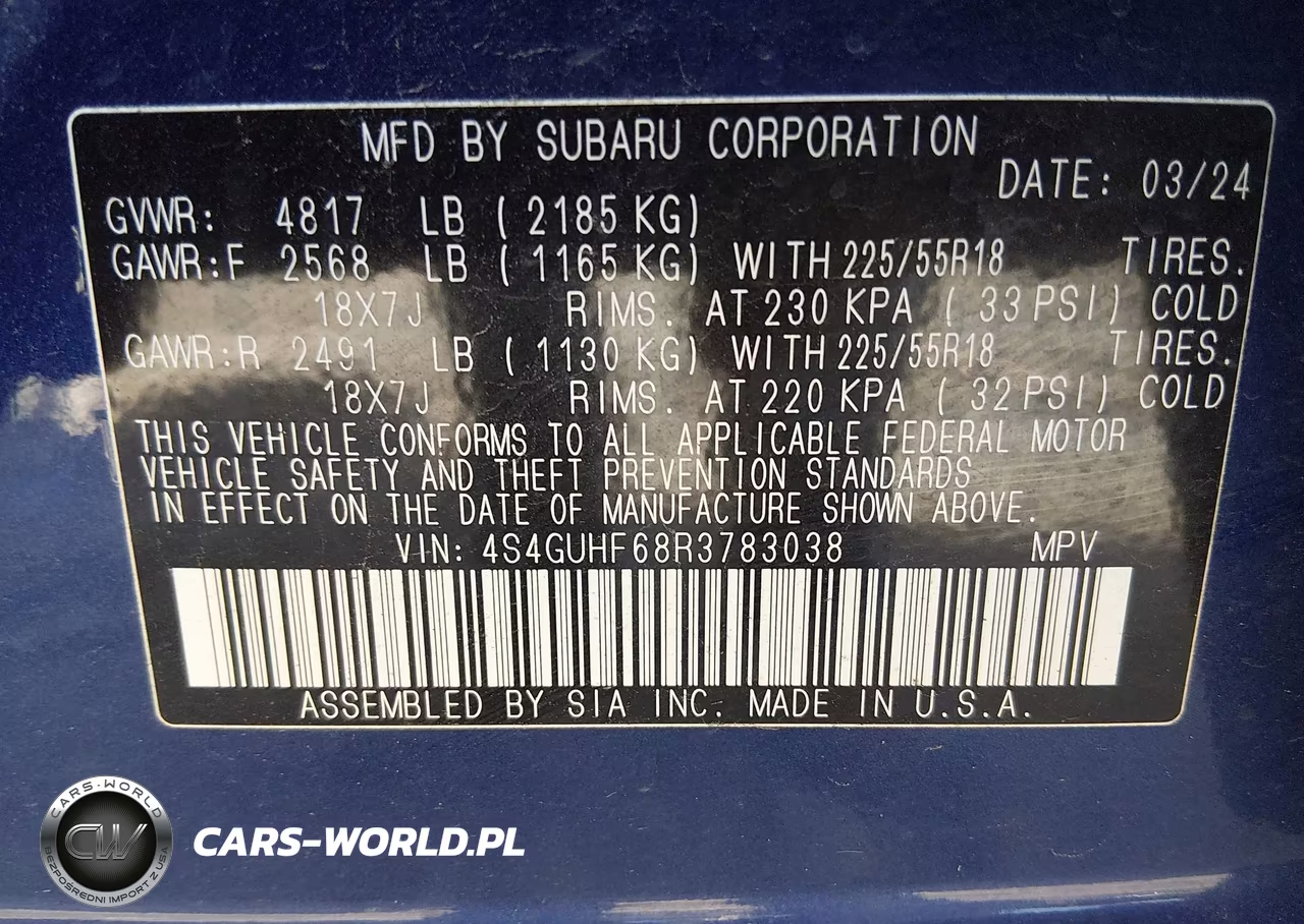 2024 Subaru Crosstrek Sport VIN:4S4GUHF68R3783038 - 9