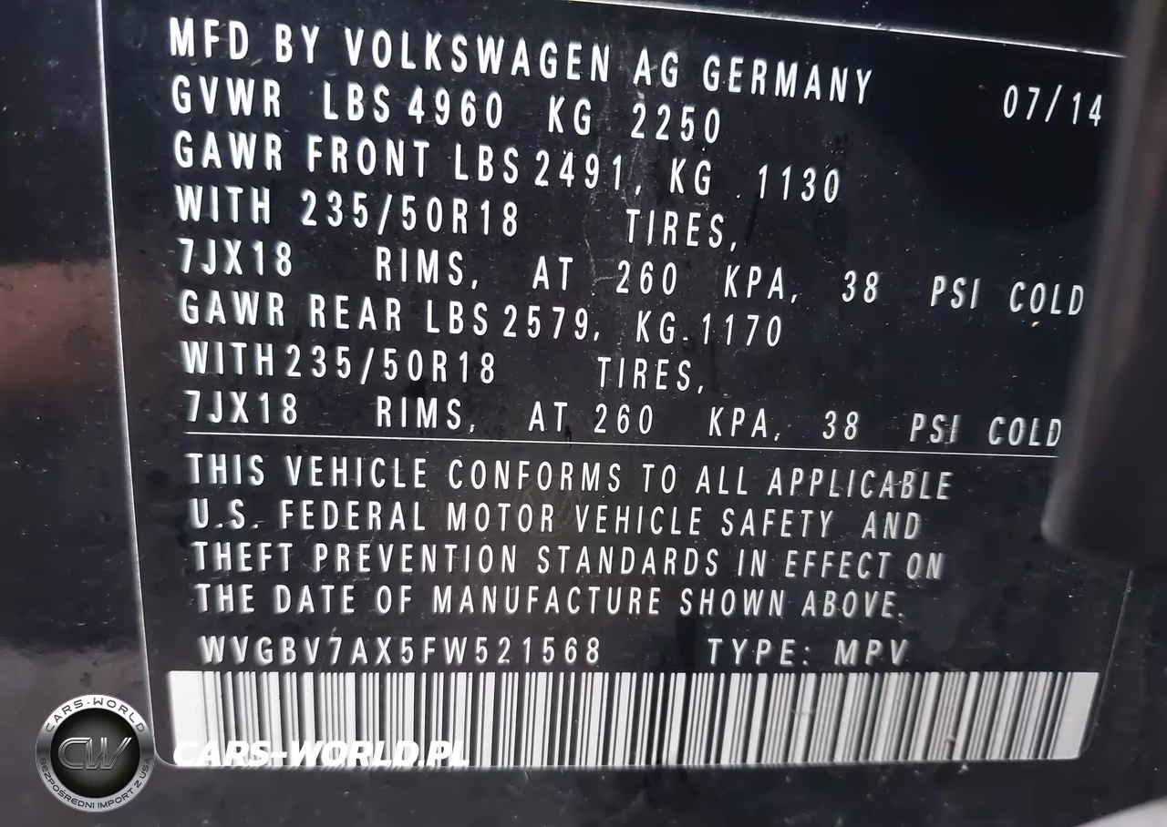 2015 Volkswagen Tiguan Se VIN:WVGBV7AX5FW521568 - 9