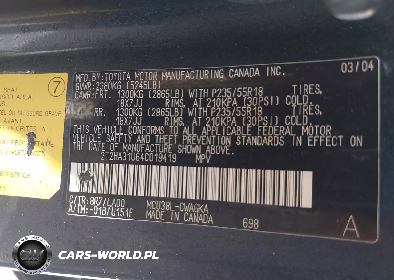 2004 Lexus Rx 330 VIN:2T2HA31U64C019419 - 9