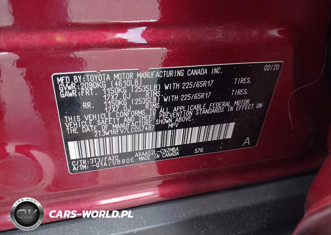 2020 Toyota Rav4 Xle VIN:2T3W1RFV7LC057487 - 9