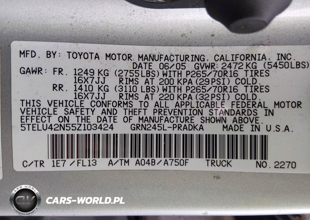 2005 Toyota Tacoma Base V6 VIN:5TELU42N55Z103424 - 9