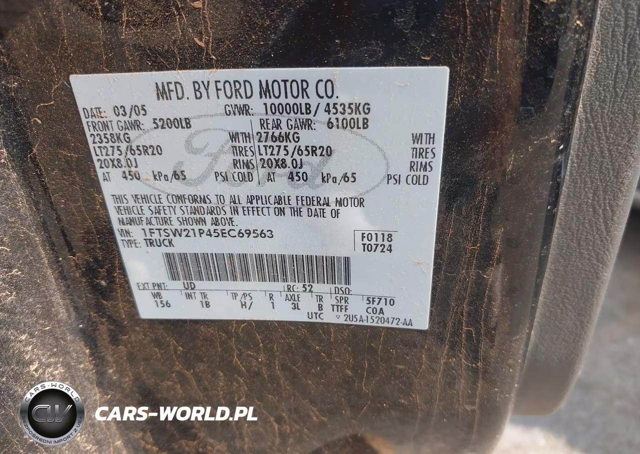 2005 Ford F-250 Lariat-Xl-Xlt VIN:1FTSW21P45EC69563 - 9