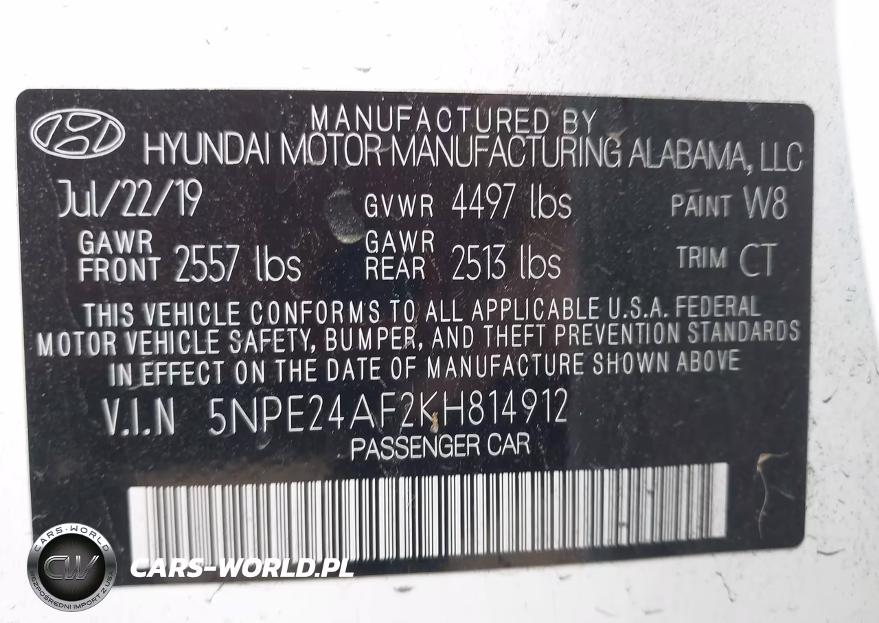 2019 Hyundai Sonata Se VIN:5NPE24AF2KH814912 - 9