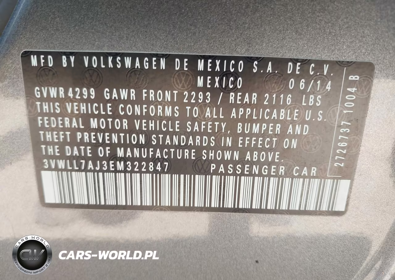 2014 Volkswagen Jetta 2.0L Tdi VIN:3VWLL7AJ3EM322847 - 9